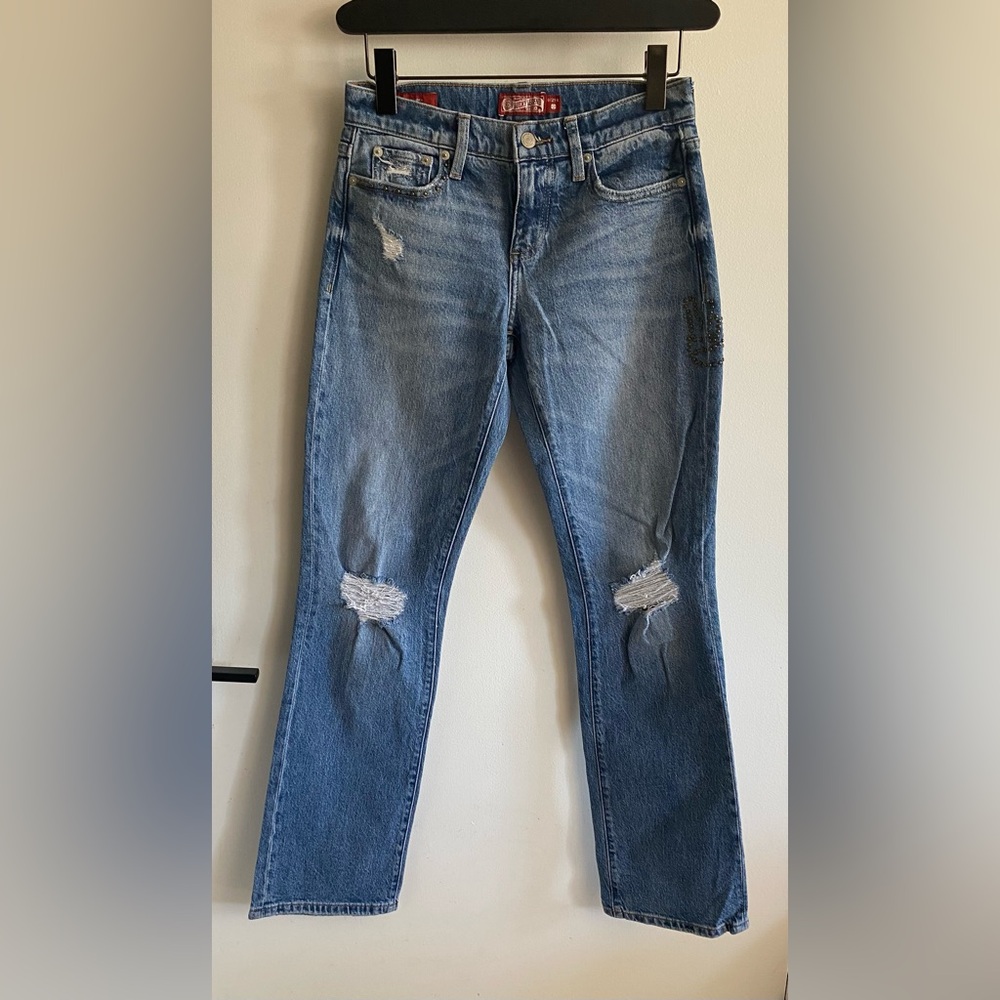 Lucky Brand Light Blue Distressed Straight Leg Jeans
